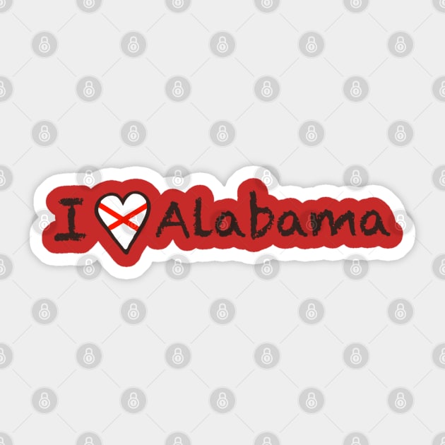 I Love Alabama Sticker by JellyFish92